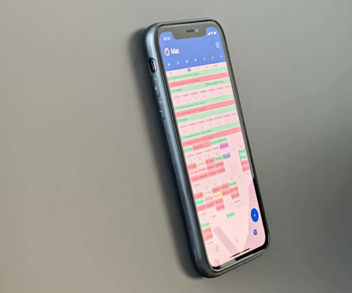 Digitaler Kalender auf dem Smartphone