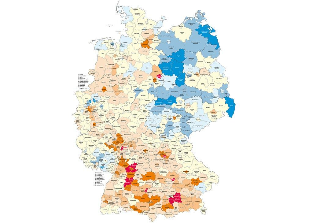 Karten des Zukunftsatlas 2022